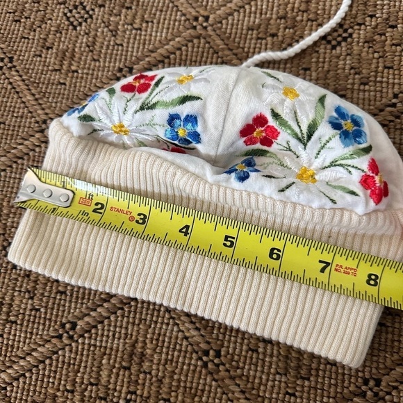 Vintage Swiss Baby/Toddler Beanie Hat Max Hurni Wool Blend Embroidered Floral - Picture 7 of 8